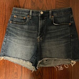 High rise denim shorts